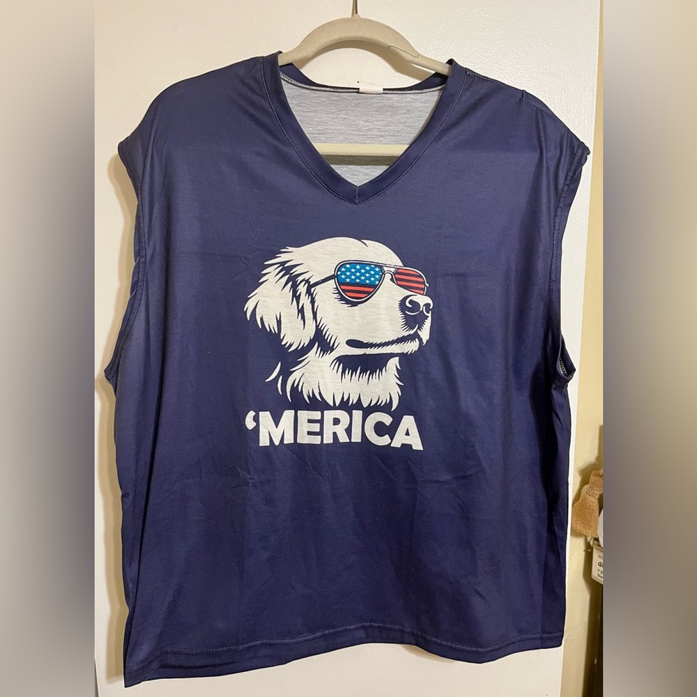 Navy Sleeveless Shirt